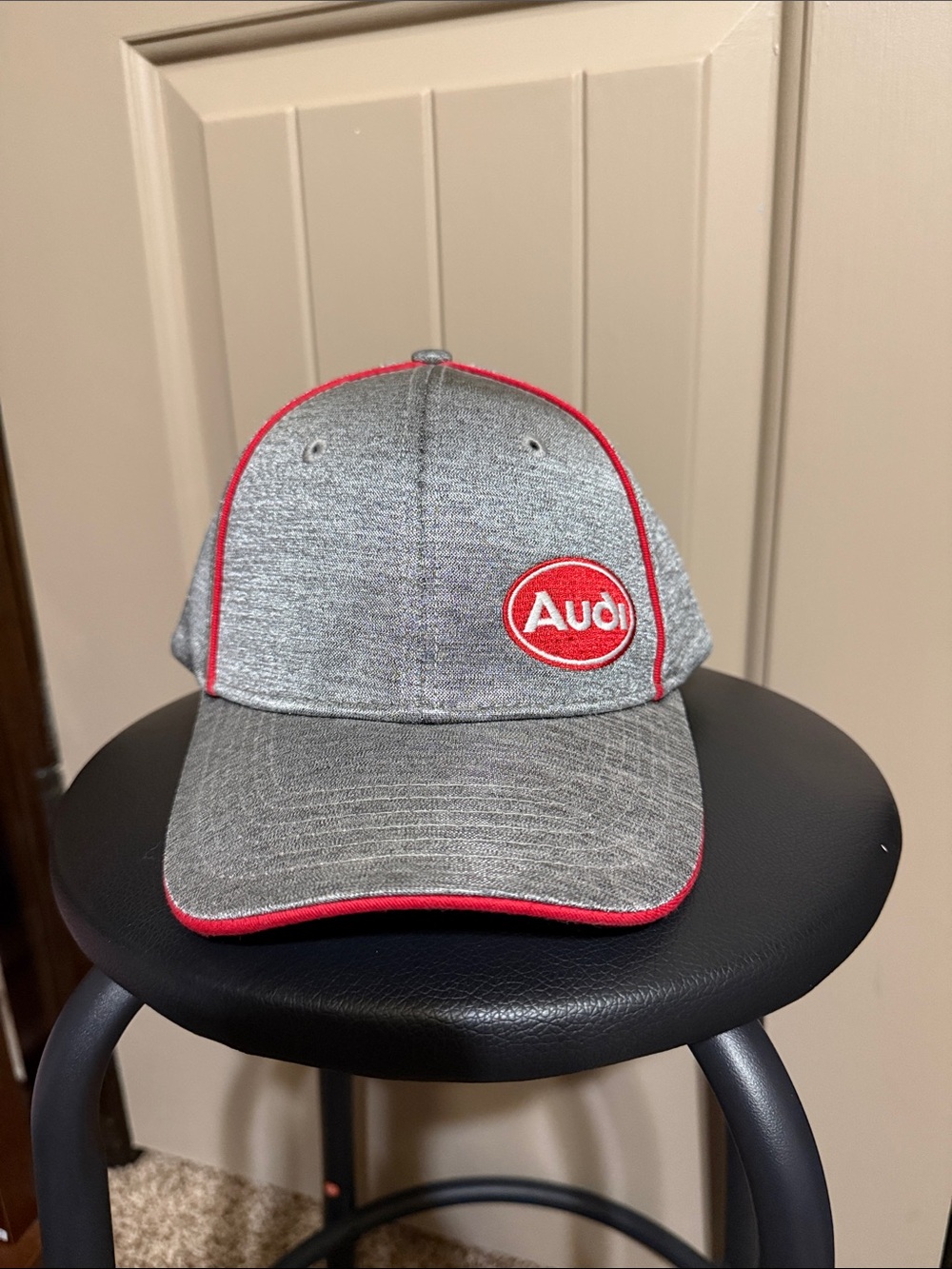 Audi Men's Gray and Red Brim Cap